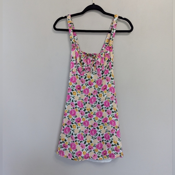 For Love And Lemons June Floral Mini Dress Milkmaid Babydoll - Picture 4 of 15